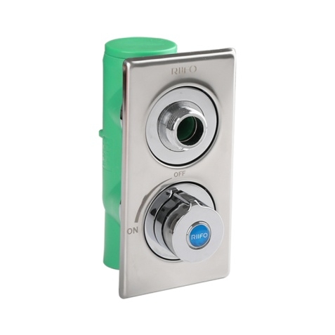 AZ112PPR暗裝全通徑角閥DN25（綠)（加高型）(不銹鋼面板）